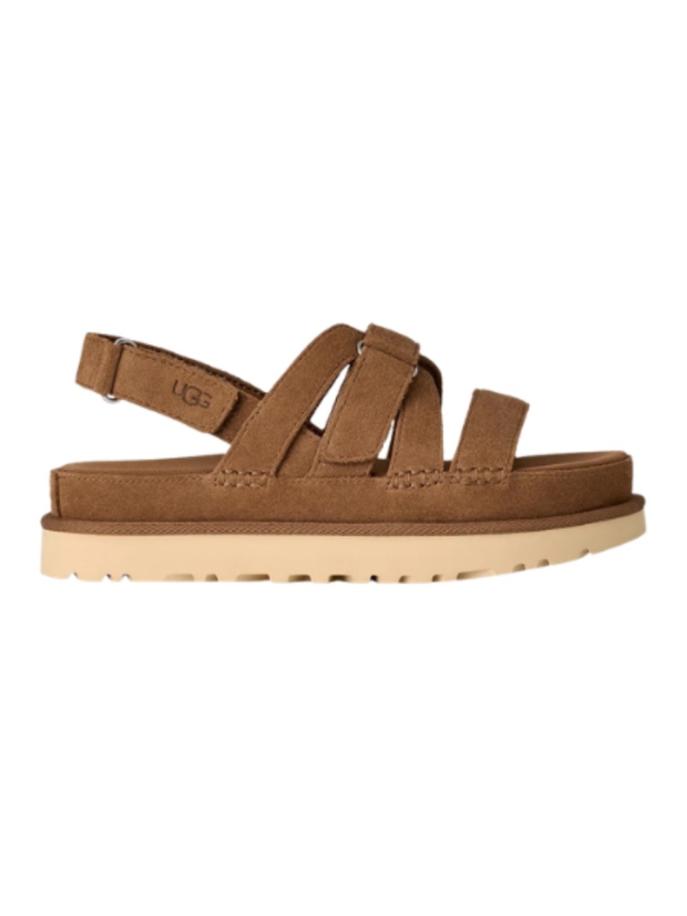 Womens UGG Goldenstar Gleam Sandals in Chestnut Suede. 1175122